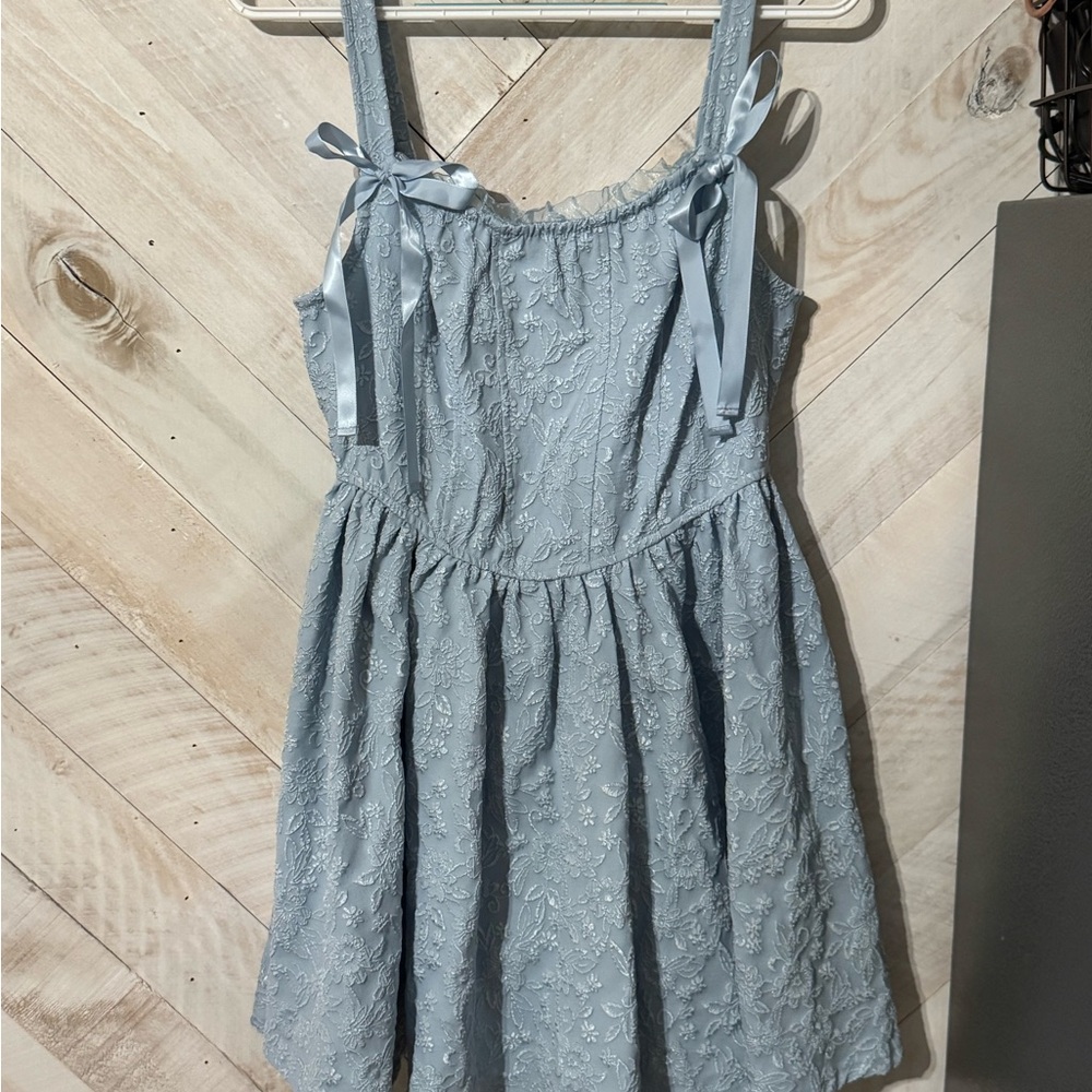 Trixxi Sky Blue Lace Formal Dress